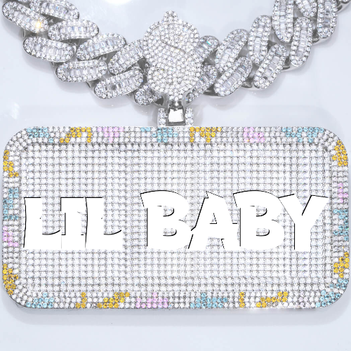 CUSTOM LETTER NECKLACE 3D COLORFUL SQUARE