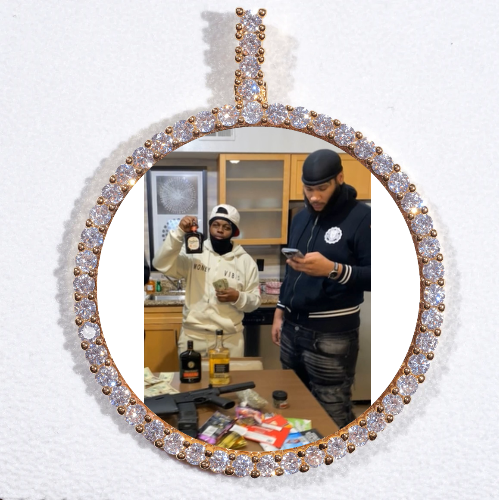 LARGE 3D CIRCLE CUSTOM PICTURE PENDANT