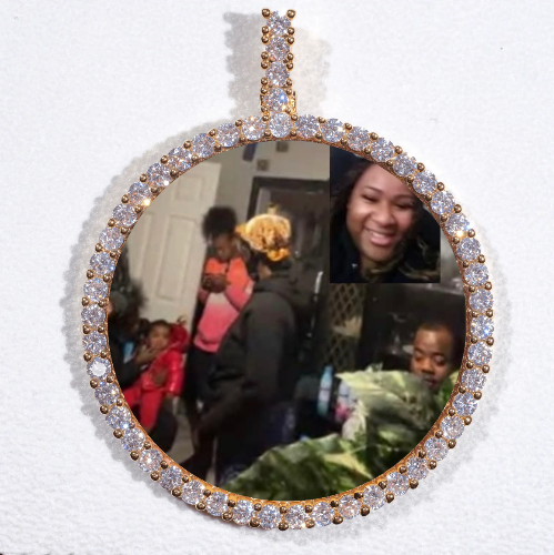 LARGE 3D CIRCLE CUSTOM PICTURE PENDANT