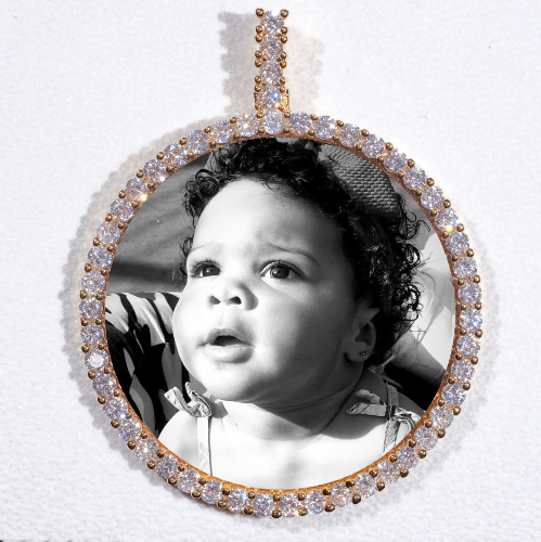 LARGE 3D CIRCLE CUSTOM PICTURE PENDANT