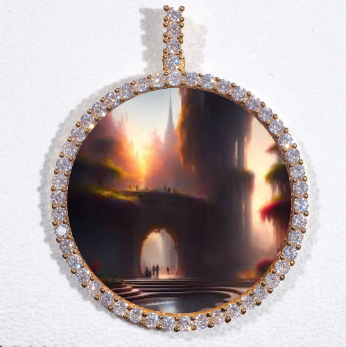 LARGE 3D CIRCLE CUSTOM PICTURE PENDANT
