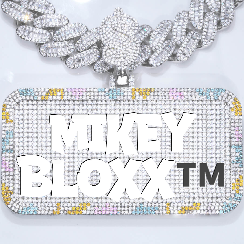 CUSTOM LETTER NECKLACE 3D COLORFUL SQUARE