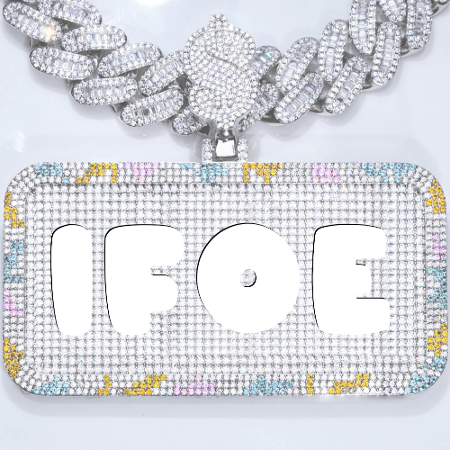 CUSTOM LETTER NECKLACE 3D COLORFUL SQUARE