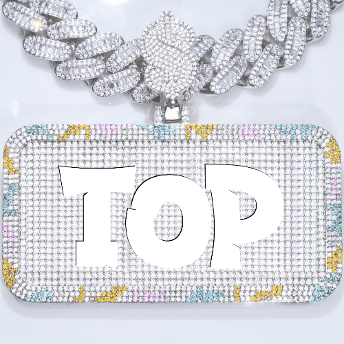 CUSTOM LETTER NECKLACE 3D COLORFUL SQUARE