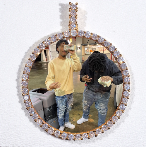 LARGE 3D CIRCLE CUSTOM PICTURE PENDANT