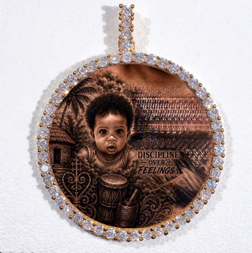 LARGE 3D CIRCLE CUSTOM PICTURE PENDANT
