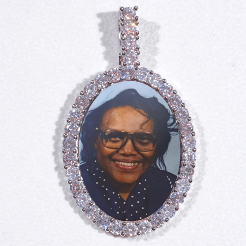 Large 3D Oval Custom Picture Pendant