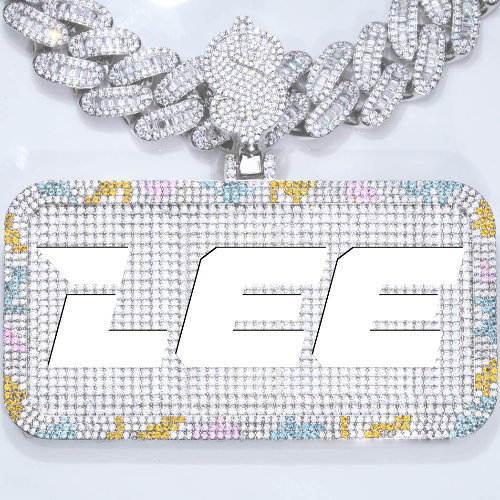 CUSTOM LETTER NECKLACE 3D COLORFUL SQUARE