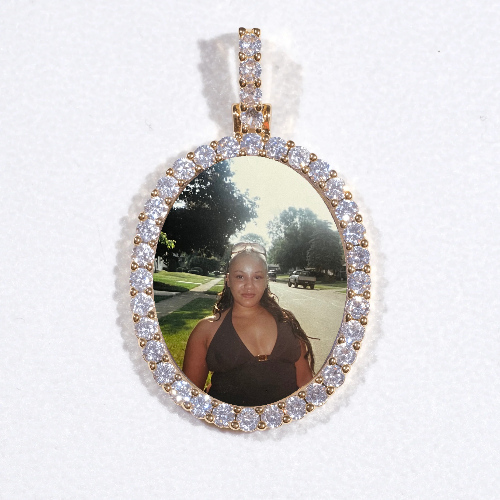 3D Oval Custom Picture Pendant