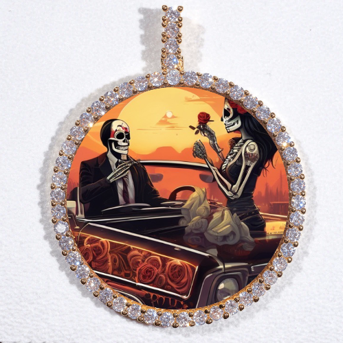 LARGE 3D CIRCLE CUSTOM PICTURE PENDANT