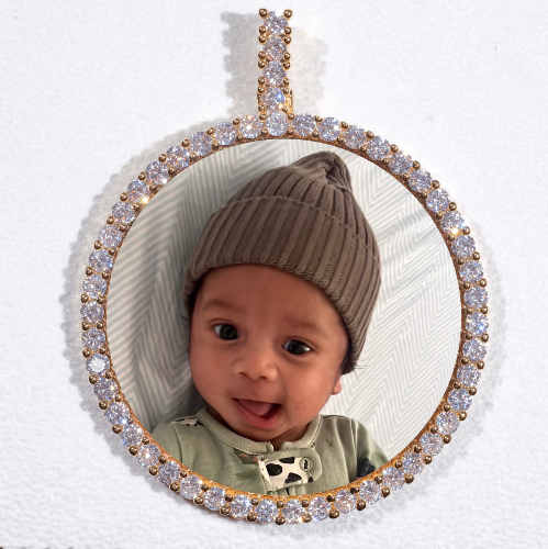 LARGE 3D CIRCLE CUSTOM PICTURE PENDANT
