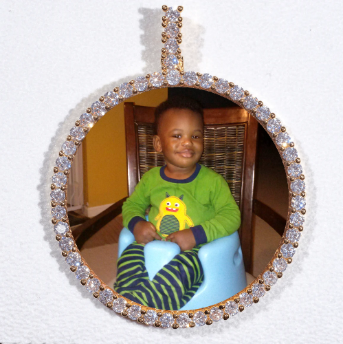 LARGE 3D CIRCLE CUSTOM PICTURE PENDANT