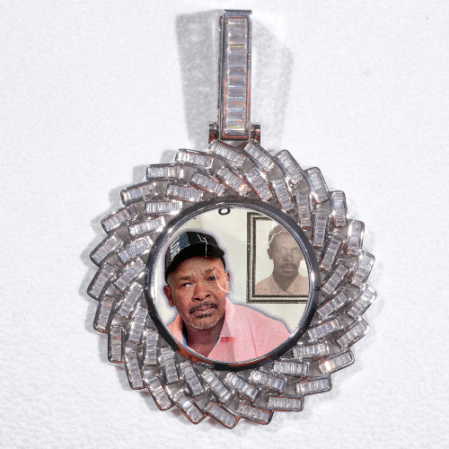Large 3D Baguette Custom Picture Pendant
