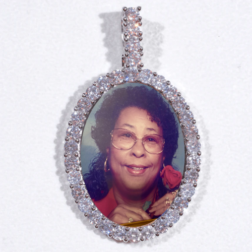 Large 3D Oval Custom Picture Pendant