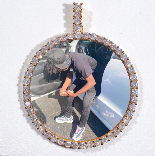 LARGE 3D CIRCLE CUSTOM PICTURE PENDANT