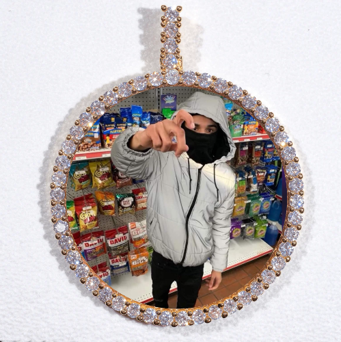 LARGE 3D CIRCLE CUSTOM PICTURE PENDANT