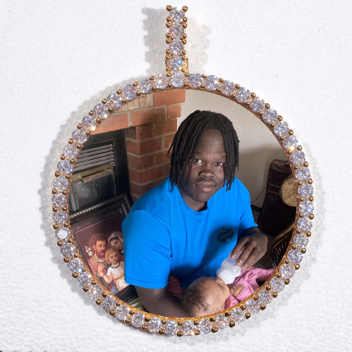 LARGE 3D CIRCLE CUSTOM PICTURE PENDANT
