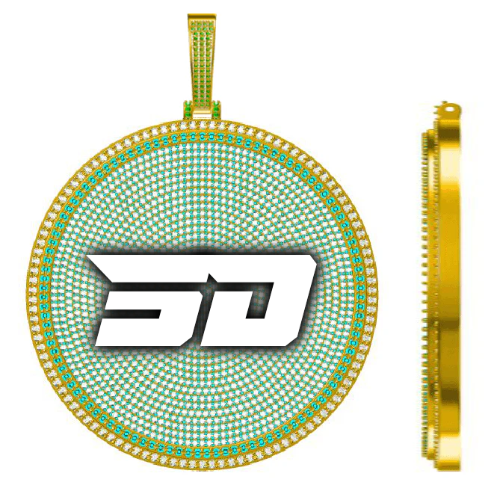 CUSTOM LETTER NECKLACE 3D BIG DISC