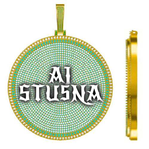 CUSTOM LETTER NECKLACE 3D BIG DISC