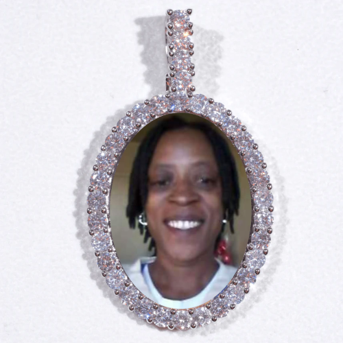 Large 3D Oval Custom Picture Pendant