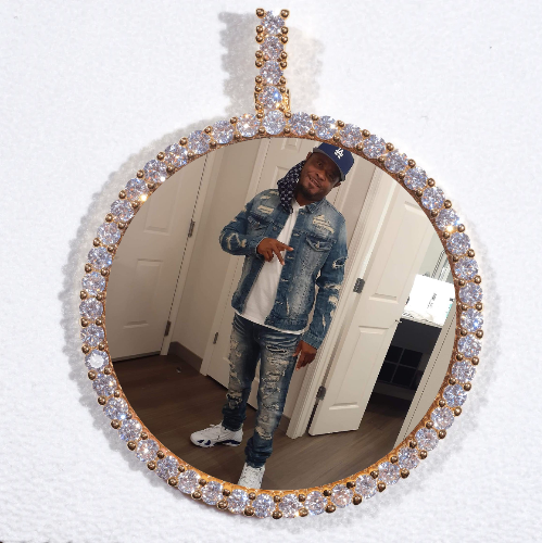 LARGE 3D CIRCLE CUSTOM PICTURE PENDANT