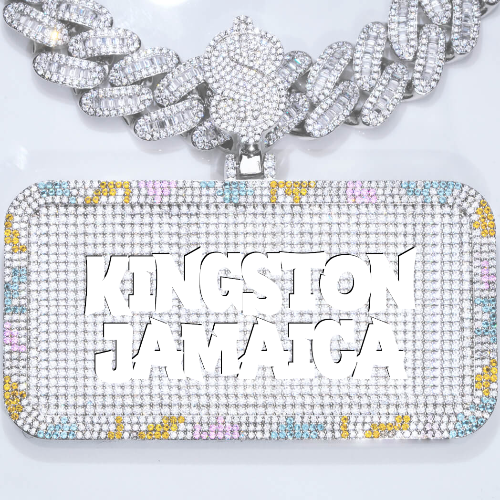 CUSTOM LETTER NECKLACE 3D COLORFUL SQUARE