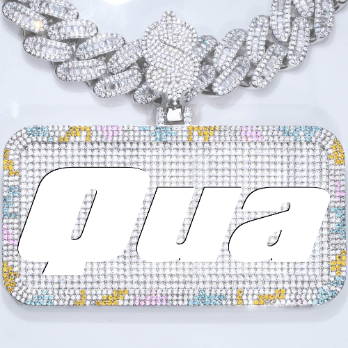 CUSTOM LETTER NECKLACE 3D COLORFUL SQUARE