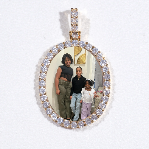 3D Oval Custom Picture Pendant