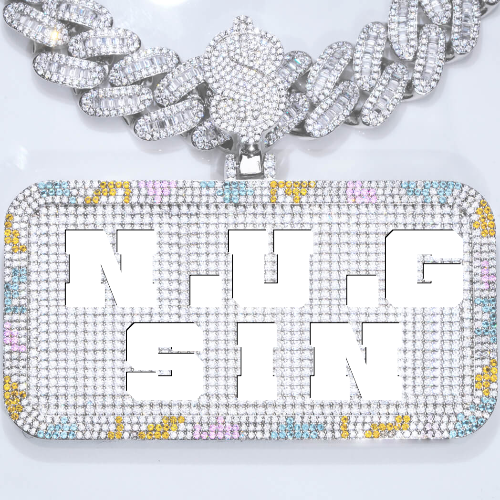 CUSTOM LETTER NECKLACE 3D COLORFUL SQUARE