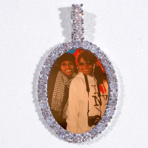 Large 3D Oval Custom Picture Pendant