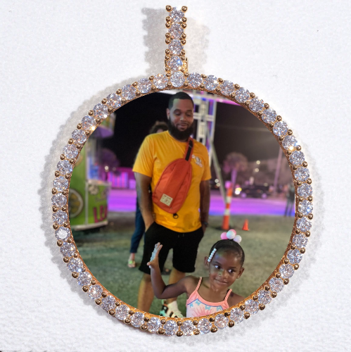 LARGE 3D CIRCLE CUSTOM PICTURE PENDANT