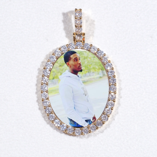 3D Oval Custom Picture Pendant
