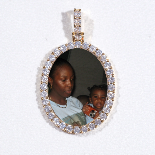 3D Oval Custom Picture Pendant