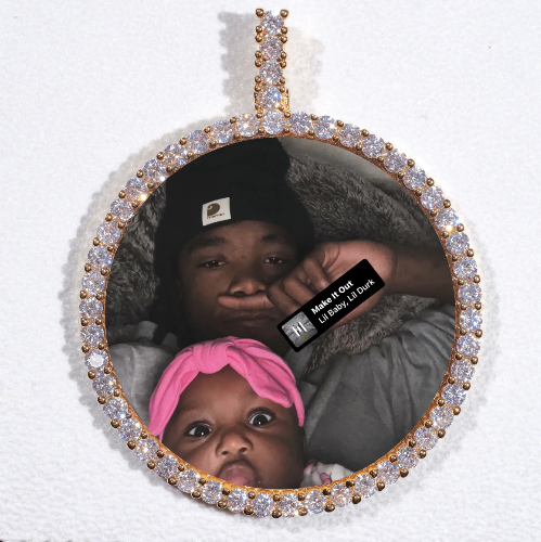 LARGE 3D CIRCLE CUSTOM PICTURE PENDANT