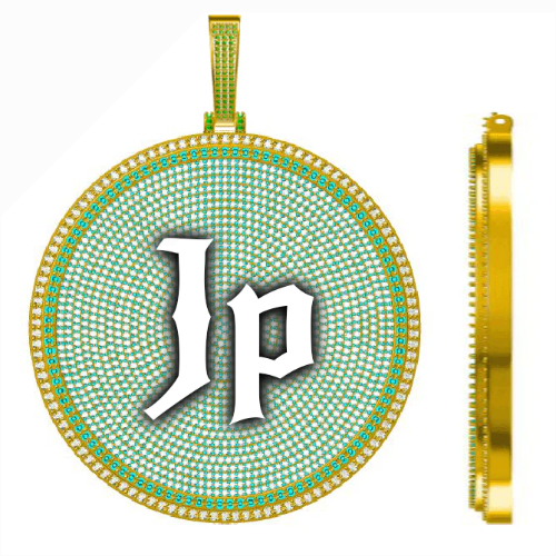 CUSTOM LETTER NECKLACE 3D BIG DISC