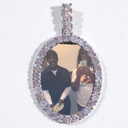 Large 3D Oval Custom Picture Pendant