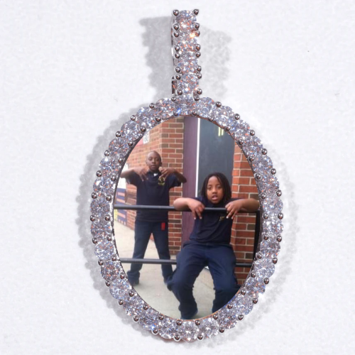 Large 3D Oval Custom Picture Pendant