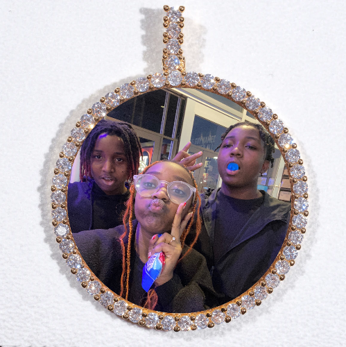 LARGE 3D CIRCLE CUSTOM PICTURE PENDANT