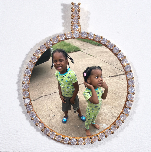 LARGE 3D CIRCLE CUSTOM PICTURE PENDANT