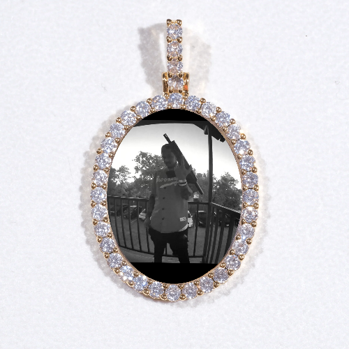 3D Oval Custom Picture Pendant