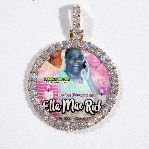 3D CIRCLE CUSTOM PICTURE PENDANT SMALL SIZE