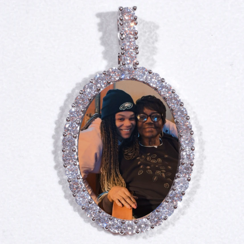 Large 3D Oval Custom Picture Pendant