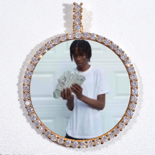 LARGE 3D CIRCLE CUSTOM PICTURE PENDANT