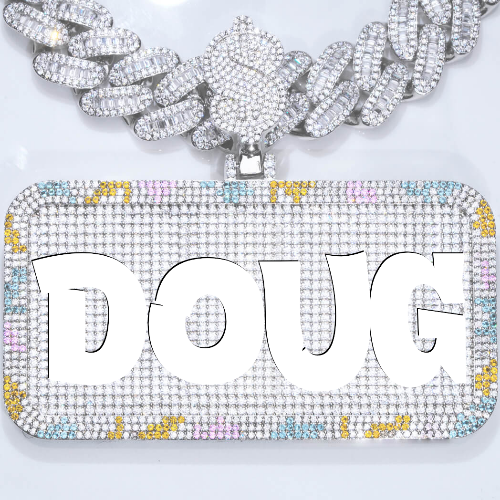 CUSTOM LETTER NECKLACE 3D COLORFUL SQUARE