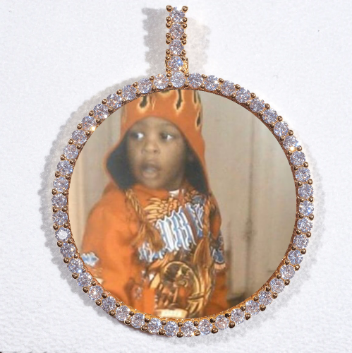 LARGE 3D CIRCLE CUSTOM PICTURE PENDANT