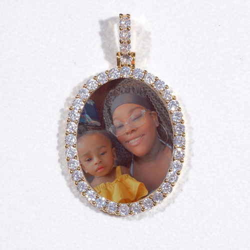 3D Oval Custom Picture Pendant