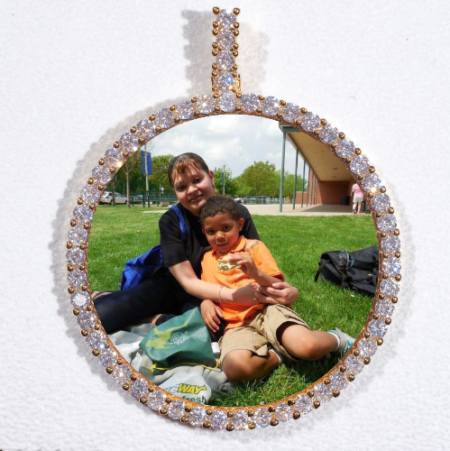 LARGE 3D CIRCLE CUSTOM PICTURE PENDANT