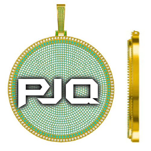CUSTOM LETTER NECKLACE 3D BIG DISC
