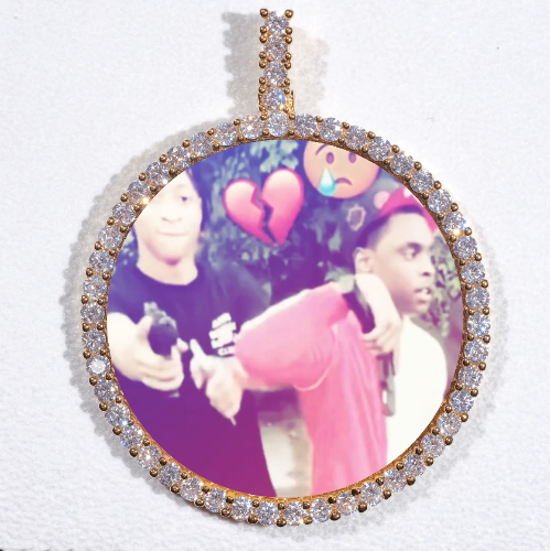 LARGE 3D CIRCLE CUSTOM PICTURE PENDANT