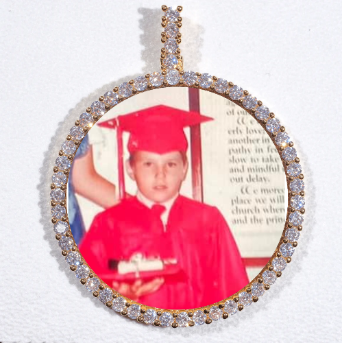 LARGE 3D CIRCLE CUSTOM PICTURE PENDANT